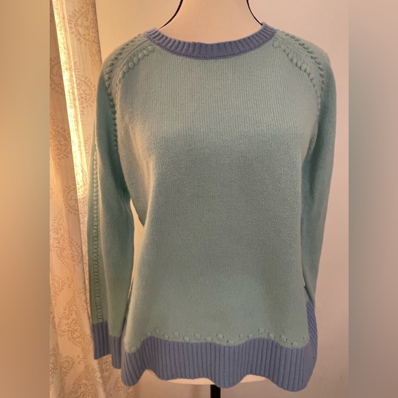 Sail to Sable Sweaters - STS Sail and Sable aqua blue green wool sweater M
